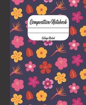 Composition Notebook: 7.5 x 9.25, College Ruled, 110 Pages, Pretty Cover Notebook for Girls Teens Women