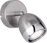 LED Plafondspot - Trion Nonta - GU10 Fitting - 3W - Warm Wit 3000K - 1-lichts - Rond - Mat Nikkel - Aluminium - BES LED