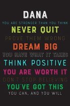 Dana You Are Stronger Than You Think Never Quit Prove Them Wrong Dream Big You Have What It Takes Think Positive You Are Worth It Dont Stop Believing