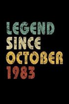 Legend Since October 1983: Vintage Birthday Gift Notebook With Lined College Ruled Paper. Funny Quote Sayings Notepad Journal For Taking Notes At