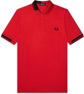 Fred Perry - Abstract Collar Polo Shirt - Rode Polo - L - Rood