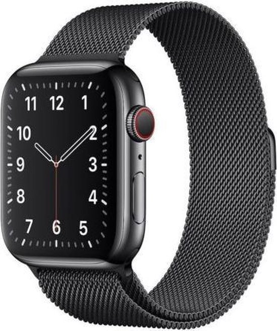 Milan Deep Black - Geschikt voor Apple Watch bandje 42 mm, 44 mm en 45 mm -  Luxe Watch | bol.com