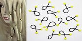 12x Haar binders met Swarovski Neon Geel Pearls 3mm