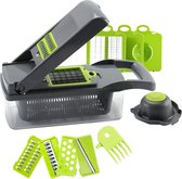Tribetek Groentesnijder - Mandoline - Handmatig - Keukensnijder - Roestvrij Staal Snijder - Multifunctioneel Slicer Dicer / 15-delig - Groentensnijder