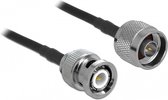 N (m) - BNC (m) kabel - LMR195/RF195 - 50 Ohm / zwart - 10 meter