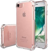 MaxVision's iPhone 7 Siliconen Hoesje Transparant + Screenprotector - iPhone 8 Hoesje - iPhone SE 2020 Hoesje - Transparant Siliconen Hoesje / Case + Tempered Glass Screenprotector