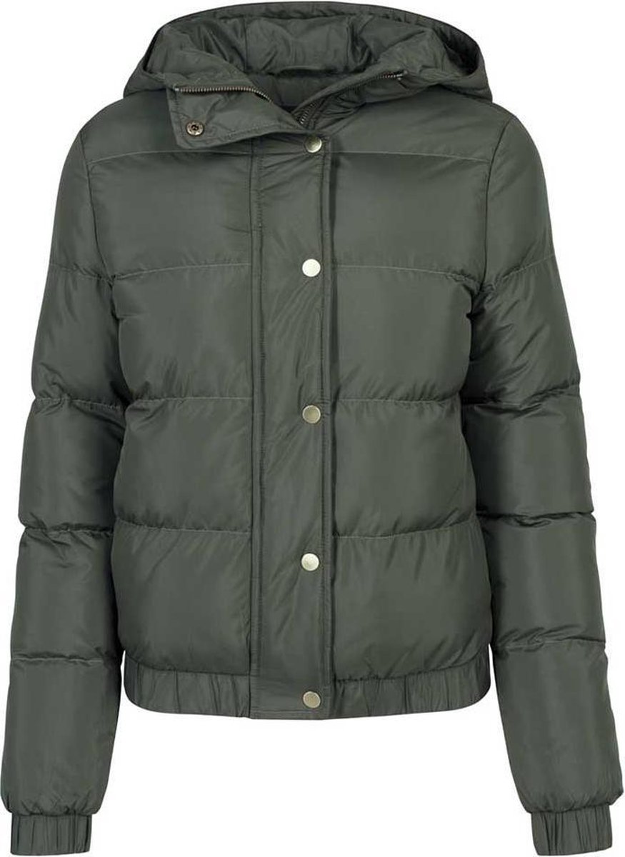 Urban Classics Hooded Puffer Dames Tussenseizoensjas – S Groen