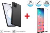 2-In-1 Screenprotector Hoesje  Bescherming Protector Set Geschikt Voor  Samsung Galaxy Note 10 Lite  - Full Cover 3D Tempered Glass Screen Protector Siliconen Back Bescherm Hoes Co