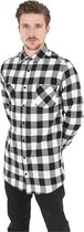 Urban Classics Overhemd -S- Long Checked Flanell Zwart/Wit
