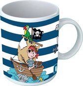 Must Mok Piratenboot Jongens 325 Ml Keramiek Wit/blauw