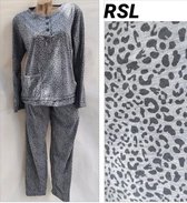 Dames pyjama set met panterprint 36-38 grijs/donkergrijs