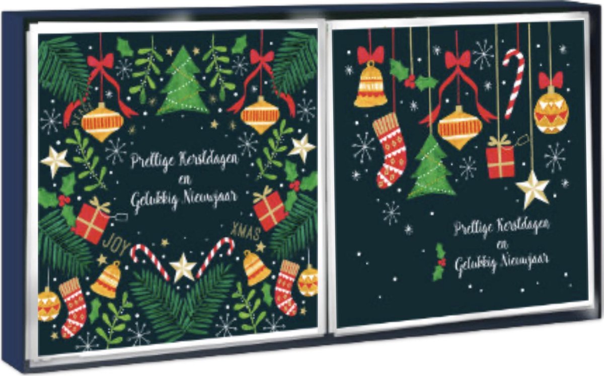 Kerstkaarten 13 x 13 cm Luxe Kerstkaarten 16 Stuks