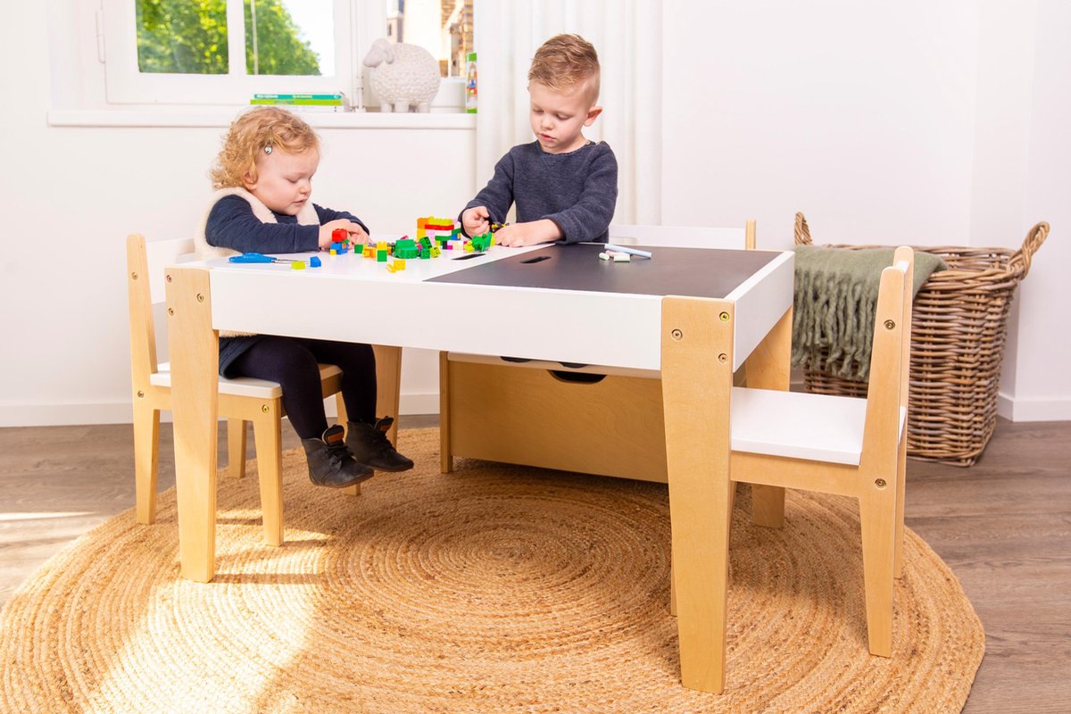 Beboonz Luxe- Table pour enfants - Deux chaises pour enfants - Banc pour  enfants -... | bol.com