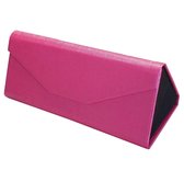 Fako Bijoux® - Brillenkoker - Opvouwbaar - Driehoek - 16x7x6.5cm - Roze