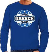 Have fear Greece is here / Griekenland supporter sweater blauw voor heren 2XL