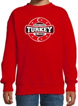 Have fear Turkey is here / Turkije supporters sweater rood voor kids 3-4 jaar (98/104)