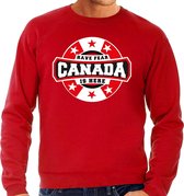 Have fear Canada is here / Canada supporter sweater rood voor heren XL