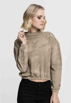 Urban Classics Crop Sweater/Trui -XS- Camo Turtleneck Crew Beige