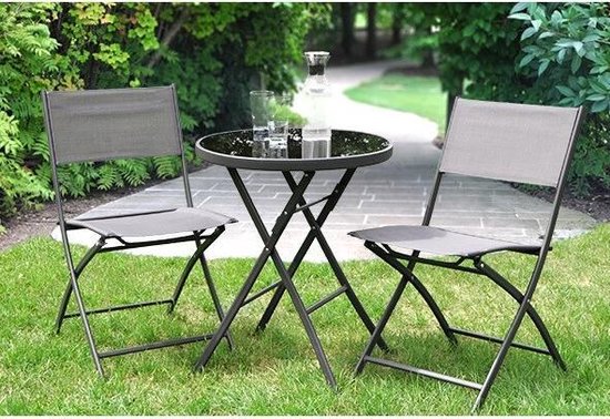 overdrijving Zullen Uitleg Premium Bistro tuinset - 1 tafel + 2 stoelen | bol.com