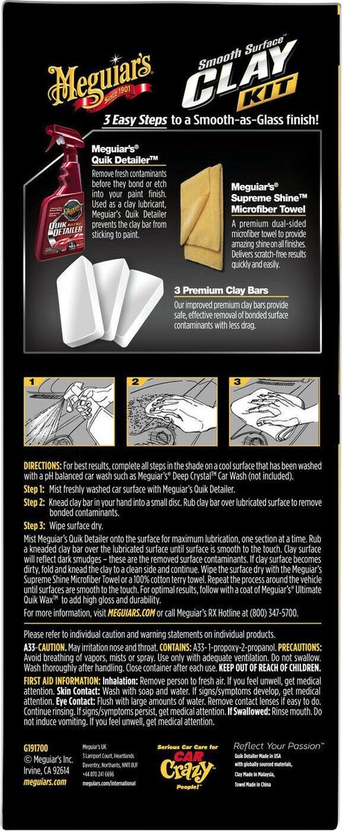 Meguiars Clay Kit, Smooth Surface