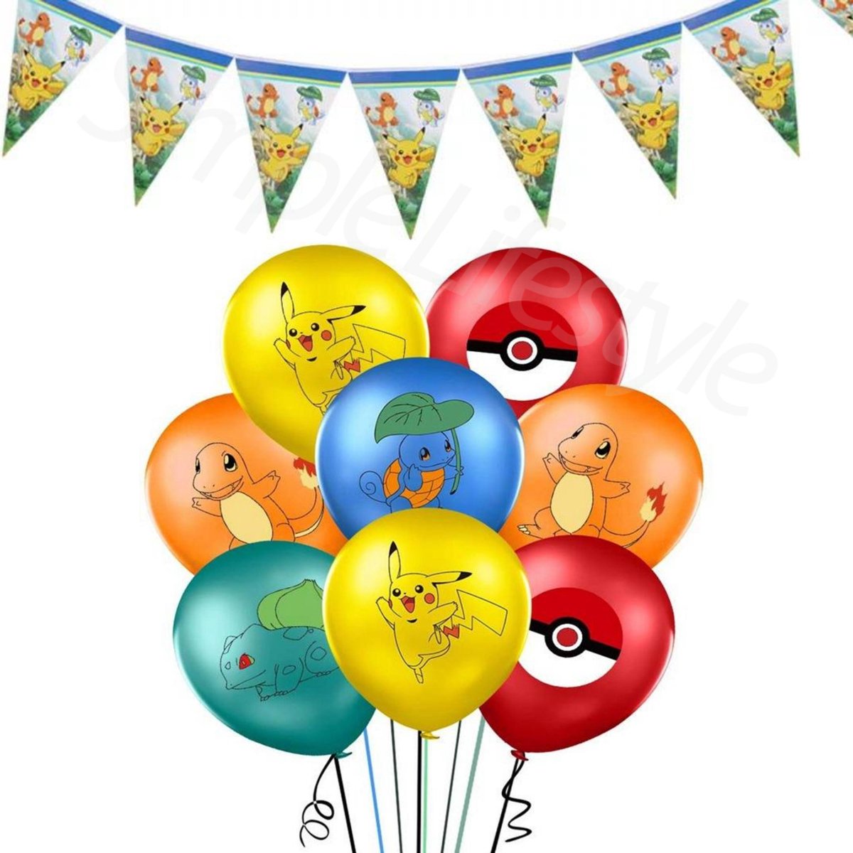 Décoration Anniversaire Pokémon - Pack Fête Pokemon - Soirée à Thème Pikachu  - Ballons