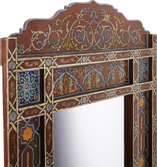 Handgeschilderd houten spiegel frame - 100 x 60 cm - Handgemaakt - Zouak  Arabische,... | bol