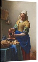 Het melkmeisje, Johannes Vermeer - Foto op Canvas - 100 x 150 cm