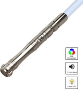 Treasure Lightsaber - RGB 11 Kleuren en Geluid - Lightsaber - Lichtzwaard - Star Wars Lichtzwaard - Laser Zwaard - Aluminium Handvat - 114 CM - Zilver