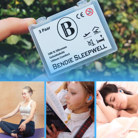 Bendie Premium Siliconen Vormbare Oordoppen - Slapen - Tegen Geluidsoverlast en Snurken - Gehoorbescherming - 6 Stuks