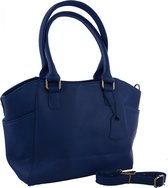 Luxe Tas - Echt Leer / Leder - 39x24x10 cm - Blauw - Dielay