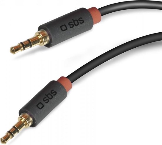 SBSMOBILE Cable Jack 3,5mm stereo, gold connector 1,5m