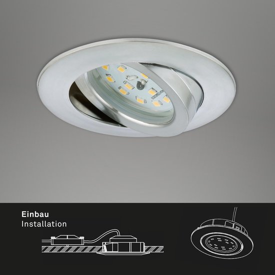 Briloner Leuchten Inbouwspots - LED - Set van 3 stuks - 16.5W - Warm-wit |  bol.com
