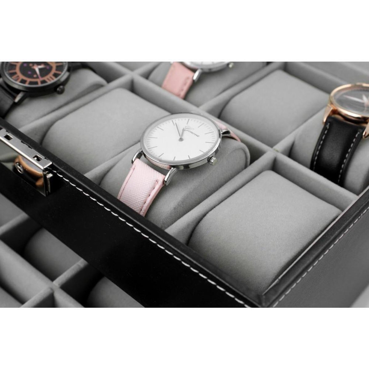 Luxe Sieradendoos met Spiegel en 20 Vakken - Witte Luxe Bijouterie Kistje - Juwelendoos met La - Sieradendoos voor Dames / Meisjes - Sieradenhouder voor Sieraden / Oorbellen / Ringen / Halskettingen