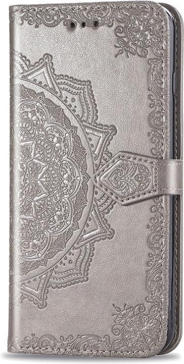 Bloem grijs agenda case hoesje Sony Xperia L4