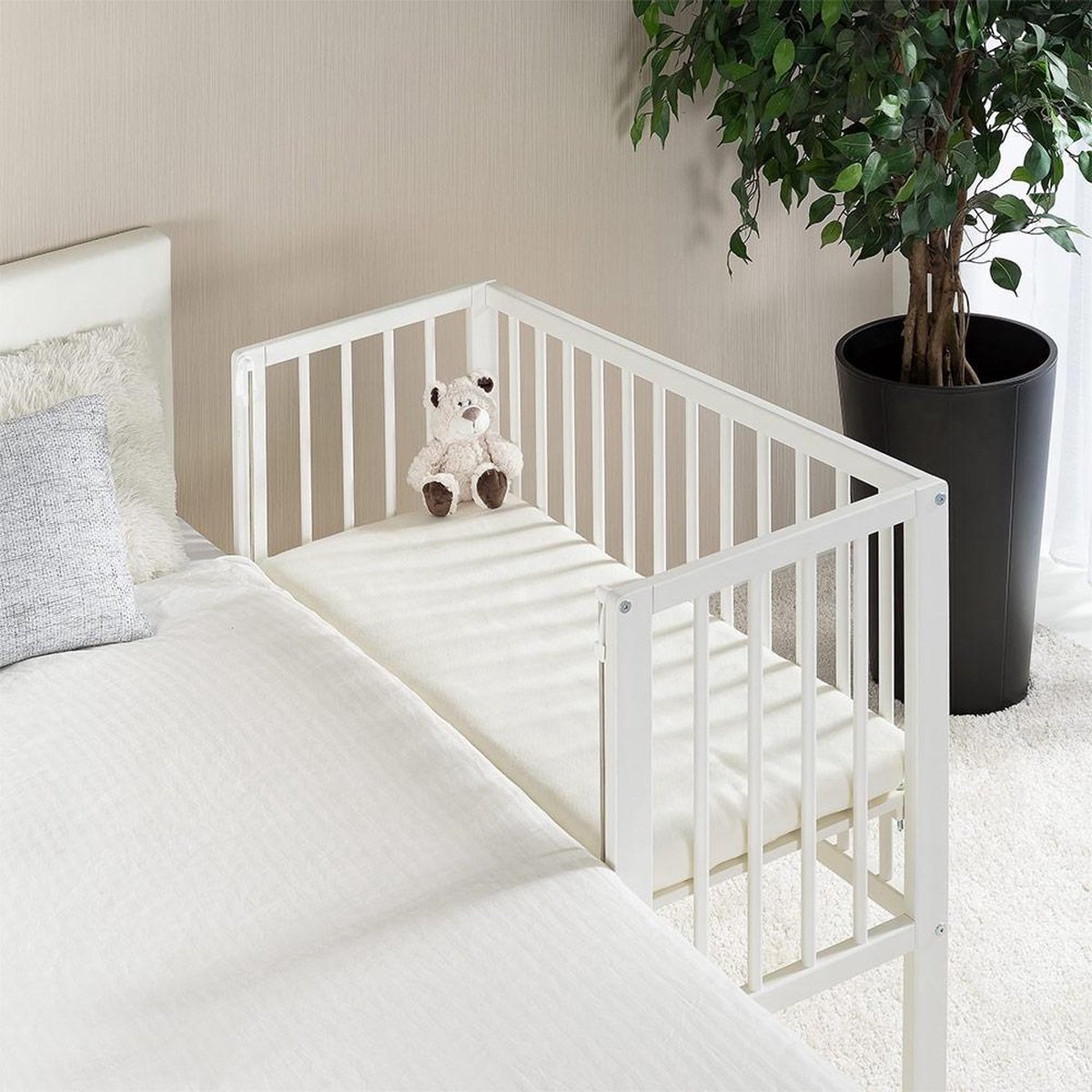 Fillikid Cocon - baby bed - co sleeper - bijzetbed boxspring - wit
