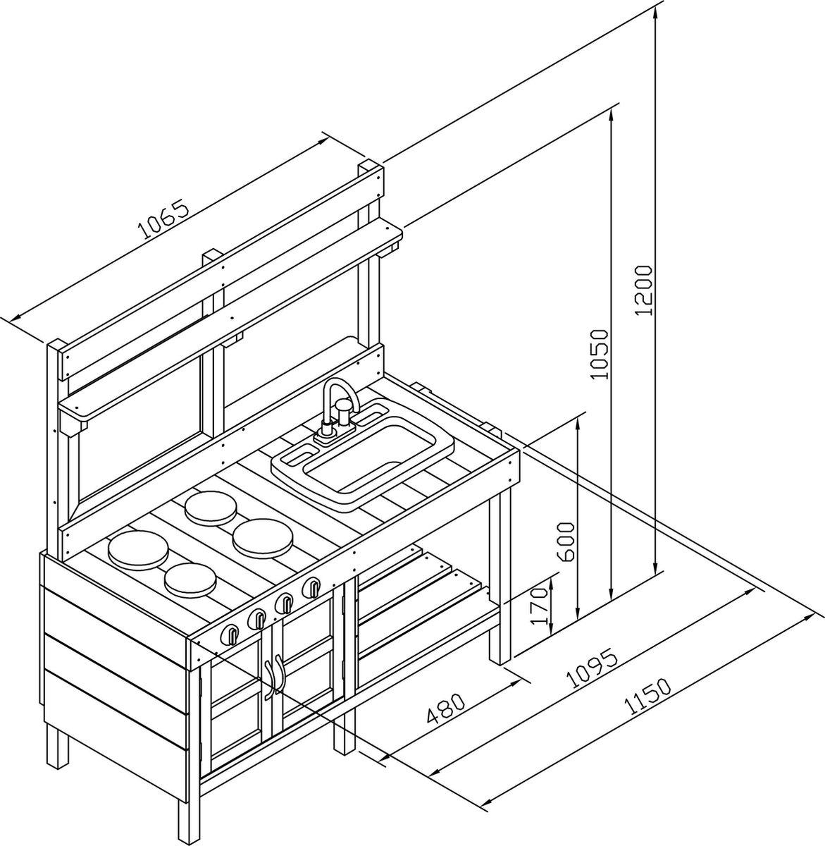 AXI Rosa Zand & Water Speelkeuken Groot - Incl. 17-delige accessoire set - Modder Keuken — afbeelding 11