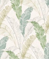 DUTCH-WALLCOVERINGS-Behang-Tropical-Leaf-grijs-en-groen