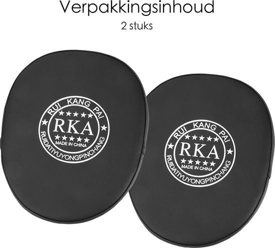 SAWANS® Boksen Focus Pads Haak en Jab Mitts Kunstleer Kickboksen MMA Gebogen Arm Strike Shield Ponsen Doelpads Vechtsporten Muay Thai Training (Mat Zwart