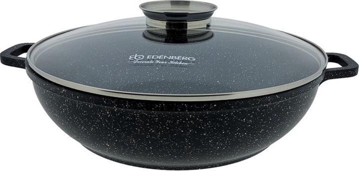 Edenberg Stonetec Line - Luxe Wokpan - Ø 28 cm - 3.3l - 3-laags