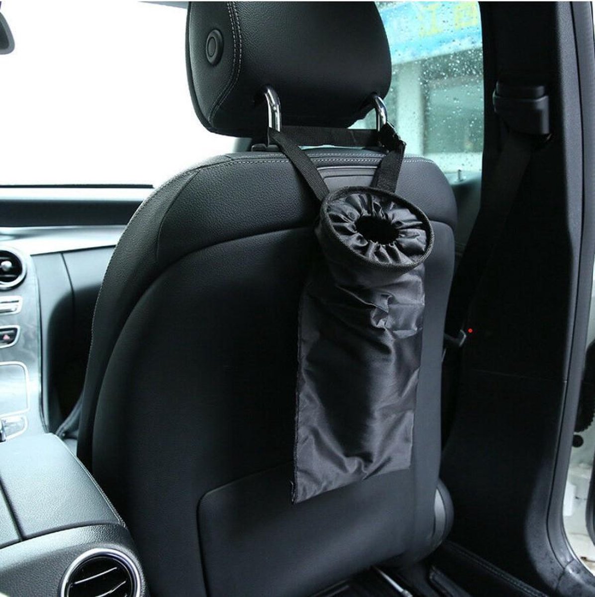 Poubelle de voiture, poubelle de voiture pliable avec couvercle, sac de  rangement portable étanche pour poubelle de voiture, organiseur  multifonctionnel, poubelle avec crochet de suspension, noir