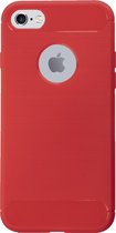 BMAX Carbon soft case hoesje geschikt voor Apple iPhone 7/8 / Soft cover / Telefoonhoesje / Beschermhoesje / Telefoonbescherming - Rood