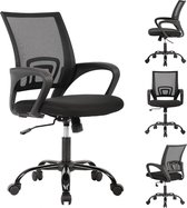 Best Office OC-H03-Black, Ergonomische bureaustoel, computerstoel met lendensteun, verstelbare, rollende draaistoel, zwart