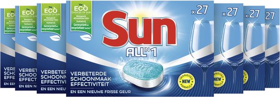 Sun All-in-1 Normaal Vaatwastabletten - 7 x 24 stuks - Voordeelverpakking