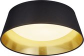LED Plafondlamp - Plafondverlichting - Trion Pinton - 14W - Warm Wit 3000K - Rond - Mat Zwart - Textiel