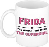 Frida The woman, The myth the supergirl cadeau koffie mok / thee beker 300 ml