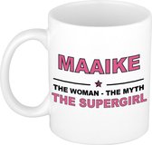 Maaike The woman, The myth the supergirl cadeau koffie mok / thee beker 300 ml