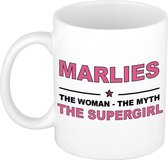 Marlies The woman, The myth the supergirl cadeau koffie mok / thee beker 300 ml