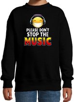 Funny emoticon sweater Please dont stop the music zwart kids 14-15 jaar (170/176)