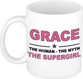 Grace The woman, The myth the supergirl cadeau koffie mok / thee beker 300 ml