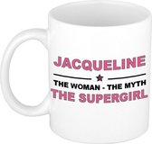 Jacqueline The woman, The myth the supergirl cadeau koffie mok / thee beker 300 ml